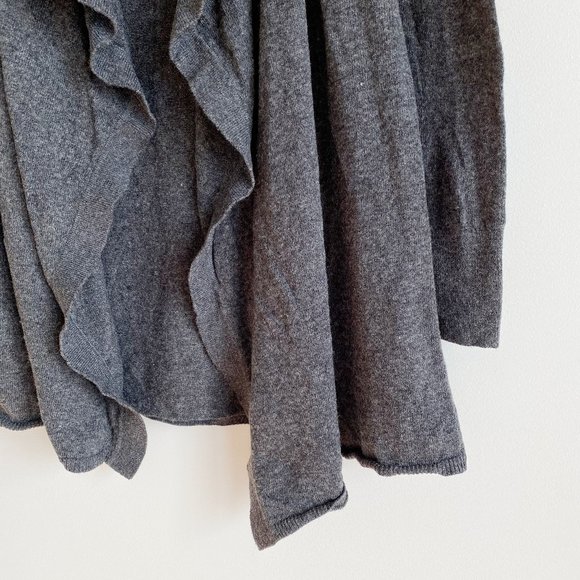 Loft NWOT Women's Wool Mix Drape Cardigan Sweater Open-Front, Gray, Size Medium - Picture 9 of 10
